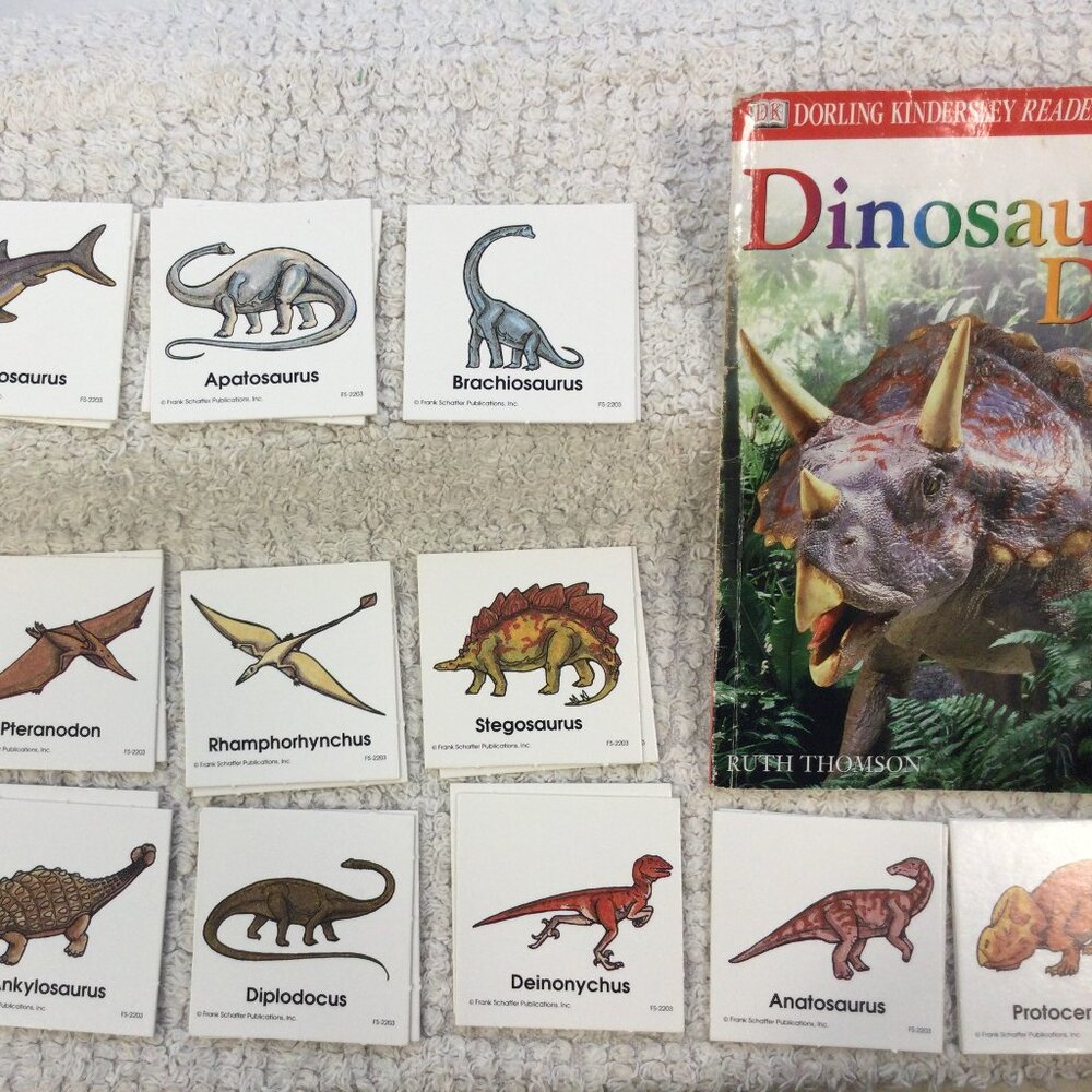 48 Dinosaur Cards Plus A Dinosaur Book for Kids